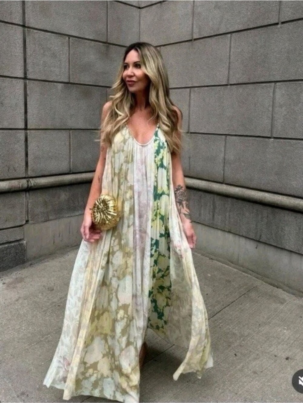 Sz S ZARA ZW COLLECTION FLORAL PATCHWORK MAXI DRESS 💗💚🧡